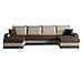 Ecksofa Kristofer U, Design Eckcouch Couch mit Schlaffunktion, DREI Bettkasten, Wohnlandschaft, Bettfunktion, U-Form Sofa, Seite Universal, Farbauswahl (Alova 68 + Alova 07)