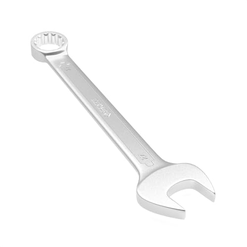 Image of Groz Combination Spanner 27 mm, Length 300 mm | DIN 3113 Standards | Chrome Vanadium, Matt Satin Chrome Combination Wrench Tool | CSP /DIN /27G
