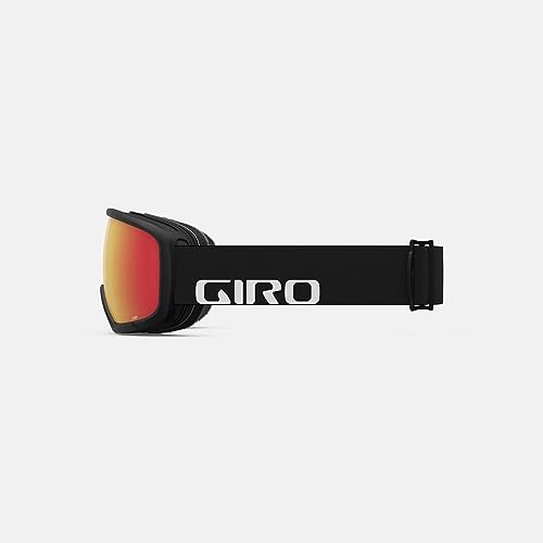 Image of Giro Stomp Kids Ski Goggles - Snowboard Goggles for Youth, Boys & Girls - Black Wordmark Strap with Amber Scarlet Lens