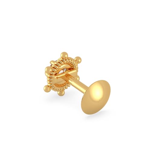 Malabar Gold & Diamonds Yellow Gold Nose Pin for Women 22 k | 22k BIS Hallmark (916) Nose Stud for Women and Girls with Piercing - Image 4