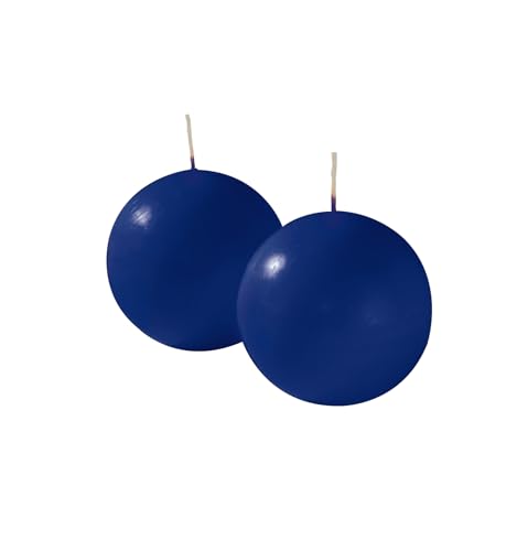 Cereria di Giorgio Risthò Candele Sfera, Cera, Blu, 8 cm, 4 unità