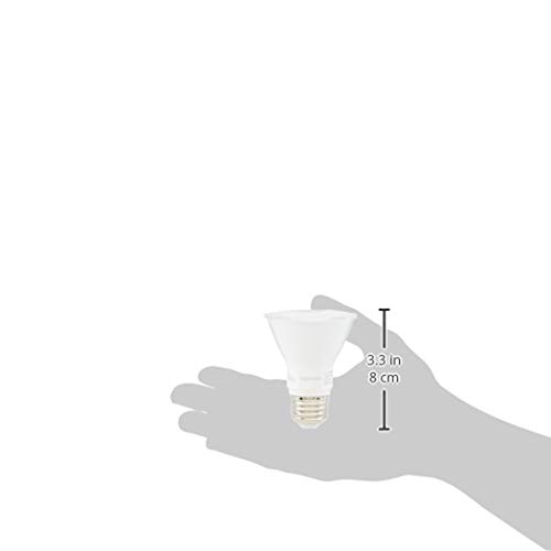 Amazon Basics PAR20 LED Light Bulb 50 Watt Equivalent Energy Efficient 7W E26 Standard Base Warm White 3000K Dimmable 10000 Hour Lifetime 6 Pack