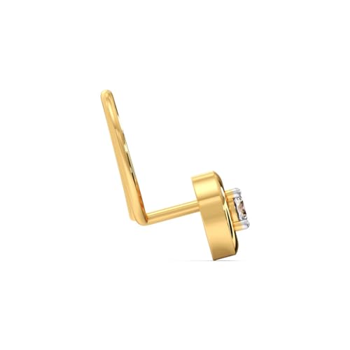 CANDERE - A KALYAN JEWELLERS COMPANY Yellow Gold 18K (750) BIS Hallmark Single Stone SI IJ Diamond Nosepin for Women - Image 3