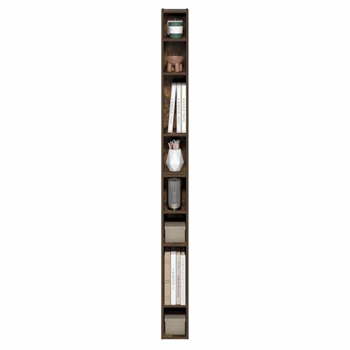 Furinno Fulda Book Shelf, 8-Tier Bookshelf, Bookcase with Space Saving Storage Shelf, 9.2 x 5.9 x 70.9, for Living Room, Bedroom, Home Office, Amber Pine by Furinno - Image 5