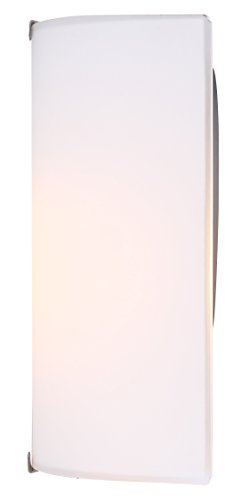 Image of Modern 1-Light Wall Sconce, Grey with Flat Opal Glass, 7 Inch, Ambient Accent Lighting, Floating Wall Mounted Light for Hallway, Bathroom, Dining Room, Bedroom, Easy Install, 60W Type A Compatible