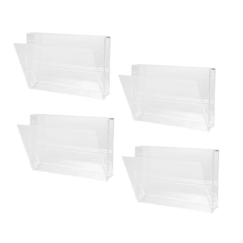 OUNONA 4Pcs Clear Plastic Cassette Tape Storage Box Set Retro Music Tape Organizer Holder for Home Office Multifunctional Display Rack for Audio Collection