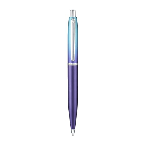 Image of Sheaffer Expressions Gift Set VFM 9430 Blue and Purple Pearlised Gradient Ballpoint Pen with Genuine Leather Card Case