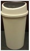 CREAM TOUCH TOP BIN / DUSTBIN / RUBBISH BIN / KITCHEN / HOME / PLASTIC.MADE IN UK by TONTARELLI