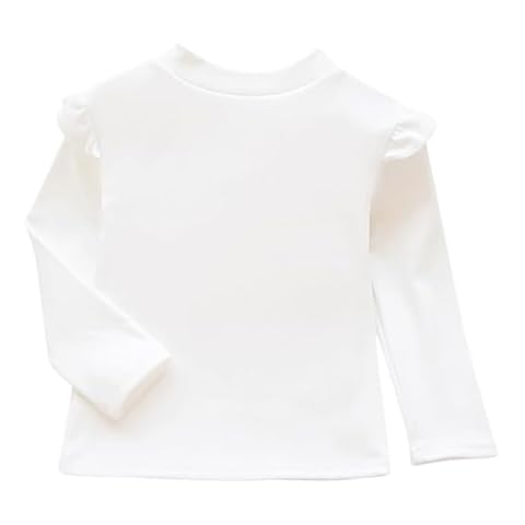Girls' Long Sleeve Shirt, Soft Brushed Thermal Kids Top for Winter, Warm Fleece-Lined Base Layer Cover