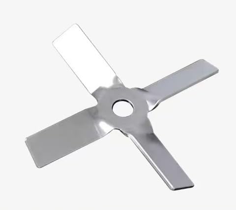 Stainless Steel Four-Leaf Paddle Stirrer Set with Agitating Stirring Rod for Lab Use(8cm Blade with Rod)