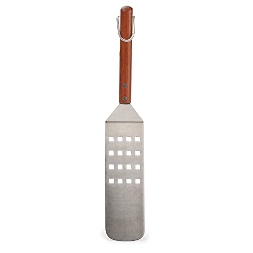 RSVP International Endurance (BQ-FLP) BBQ Long Spatula Flipper, 16.25" | Flip Burgers & Other Food w/ Long Handle that Keeps Hands Safe from Fire | Made from Stainless Steel & Rosewood