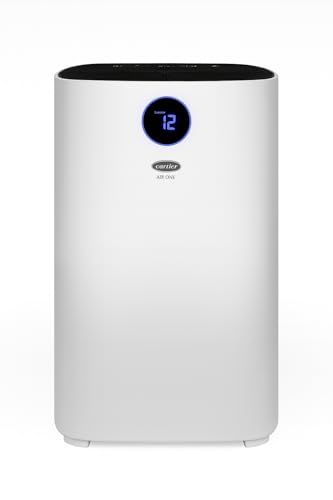 Car-rier Air One AP3006 Air purifier for bedroom and living room for home use with HEPA H13 air filter activated carbon UV up to 550 sq ft 360 m3 h CADR PM25 display auto sleep turbo 30W quiet Car-rier Air One AP3006 Air purifier for bedroom and living room for home use with HEPA H13 air filter activated carbon UV up to 550 sq ft 360 m3 h CADR PM25 display auto sleep turbo 30W quiet