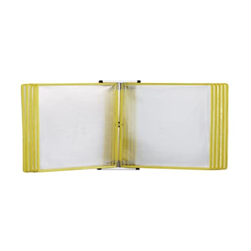 Présentoir de catalogue jaune pour organiser vos fiches techniques sur un comptoir d'accueil