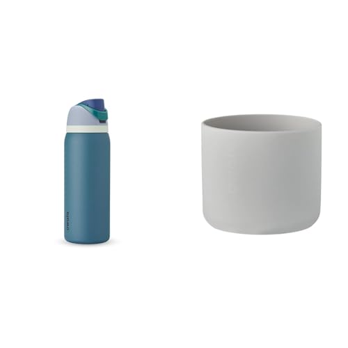 Owala 32 Oz Insulated Stainless Steel Water Bottle with Straw, BPA-Free Sports Water Bottle, Double Wall Insulation, FreeSip Spout, Anti-Slip Protective Silicone Boot, Denim Blue