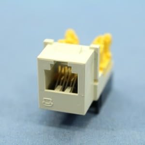 #US Lt Almond Snap-in 6-Wire Telephone Jack 6 Position