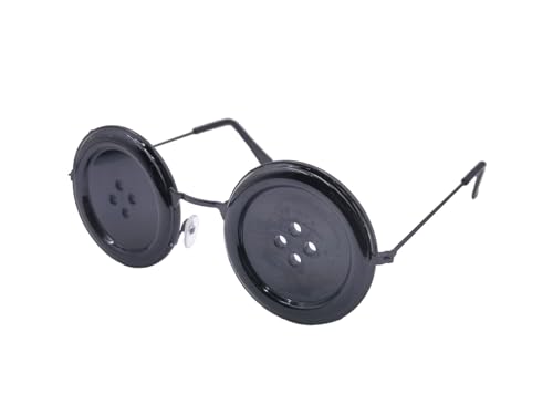 Ealipoi Necklace Anime Button Glasses with Hair Clips Merch Cosplay Costume Accessories Adult (Button Eye Glasses)
