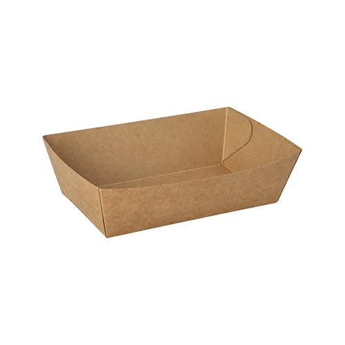 600 Snacktrays, Pappe Pure 4,3 cm x 13 cm x 7,8 cm braun