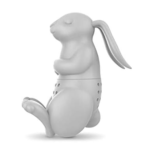 Genuine Fred, BREW BUNNY, Rabbit Reusable Silicone Tea Infuser, Gray, Fun Gift for Tea Lovers, Clever Kitchen Gadget