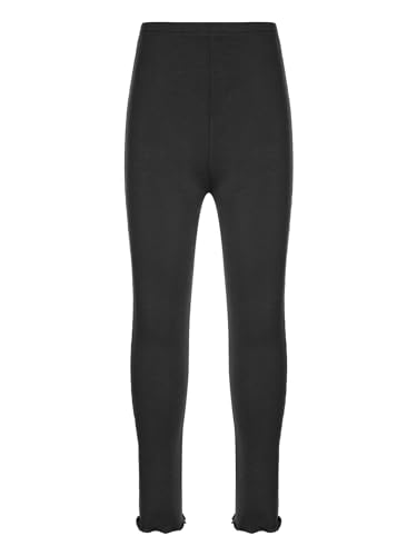 Yeahdor Kinder Mädchen Leggings Lang Atmungsaktives Sporthose Ballettleggings Tanzhose Strumpfhose Training Jogging Schwarz 134-140