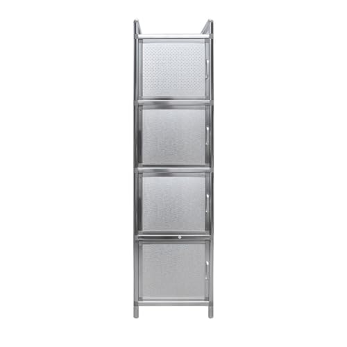 Mesa de trabajo de cocina comercial de acero inoxidable con gabinete impermeable resistente para restaurantes y cafeterías, 40 x 40 x 142 cm