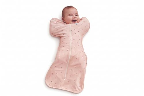 Image of inchLove to Dream Swaddle Up Bamboo, Arms Up Position, Soft and Luxurious 95% Viscose from Bamboo,5% Elastane Wearable Blanket 1.0 TOG - (20-24C) Ideal for Moderate Temps(Cherries Blush,Medium, 6-8.5kg)