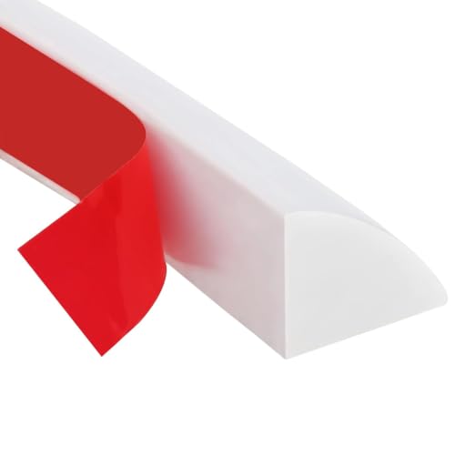 Image of Shower Water Barrier 2 Metre, White Silicone Shower Threshold Water Dam, Self-Adhesive Water Stopper Strip for Bathroom Floor, Flexible Wet & Dry Separation, Easy Cut & Install