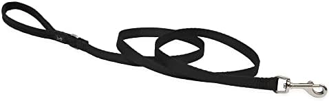 LupinePet Basics 1/2" Black 4-foot Padded Handle Leash for Small Pets