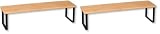 Kesper | Küchenregal, Material: Bambus, Metall, Maße: 55 x 13,5 x 15 cm, Farbe: Braun, Schwarz | 58807 (Packung mit 2)