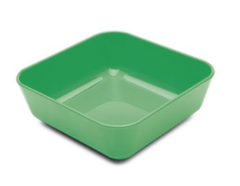 Harfield Small Emerald Green Square Dishes Bowls (Pack of 4) Reusable Virtually Unbreakable Polycarbonate
