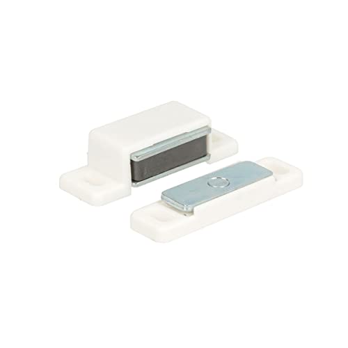 Masidef - 2 Pezzi - Chiusura Magnetica Con Pistra Oscillante Forza 5Kg - Colore Bianco