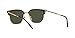Ray-Ban Unisex RB4416F New Clubmaster Low Bridge Fit Square Sunglasses, Black on Gold/Green, 55 mm