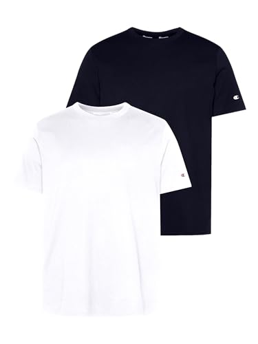Champion Legacy - Icons - Lot de 2 t-Shirts à col Rond pour Homme, Blanc (WW001), Taille L, Blanc (WW001), L