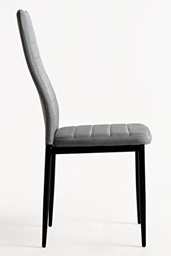 Sillas Comedor Pack 4 Gris Tela Marca Regalos Miguel