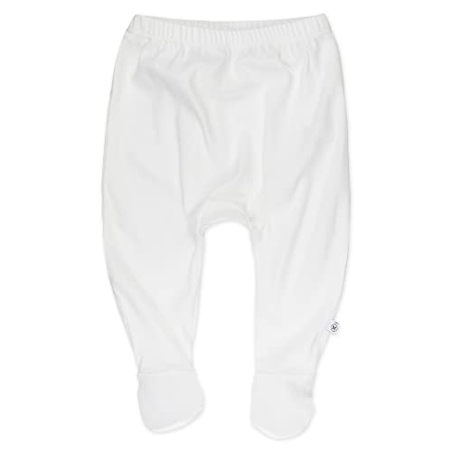 Image of HonestBaby Baby 3-Pack Footed Pants Roomy Fit Pull on Bottoms 100% Organic Cotton for Infant Baby Boys, Girls, Unisex