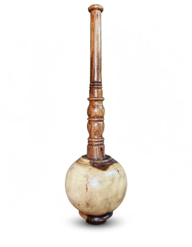 Image of Wooden Cream Gada Indian Mugdar | Clubbell Exercise Equipment | Indian Club Karla Kattai Gada, Functional Training for Home Gym Full Body Workout - 6Kg