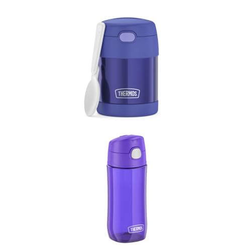 Thermos kids FUNTAINER FOOD JAR 0,30l, purple, Thermobehälter für Essen mit Löffel, 5 h heiß / 7 h kalt kids FUNTAINER TRITAN BOTTLE, purple, Kinder-Trinkflasche aus Tritan, leicht