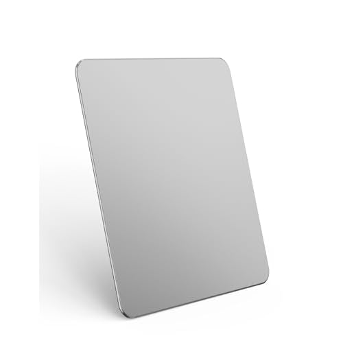 Vaydeer Hard Metal Aluminum Mouse Pad Clear Modern Smooth Magic Ultra Thin Double Side Design Mouse Mat Waterproof Fast and Accurate Control Compatible for Gaming and Office, Black, 9.05X7.0