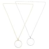TOYANDONA Collar Lupa de Lectura 5X para Personas Mayores Colgante Magnificador de Aleación de Zinc Set de 2 Piezas en Color Dorado y Plateado Accesorio Práctico para Lectura y Viajes