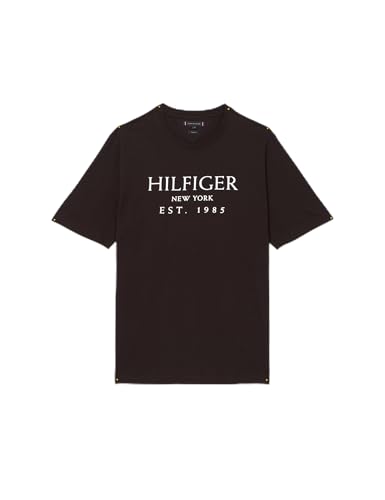 T-Shirt Manches Courtes Homme Noir Tommy Hilfiger Col Ras-du-Cou Vêtement Taille XXL