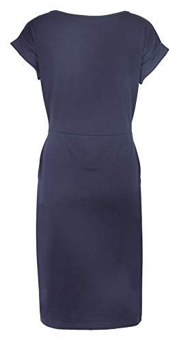 Image of PALINDA Women's Striped Elegant Short Sleeve Wear to Work Casual Pencil Dress with Belt