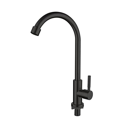 Robinet de cuisine en acier inoxydable 304 noir au design minimaliste épuré