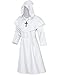 TOKYO REVENGERS Medieval Renaissance Monk Friar Priest Wizard Cloak Hooded Robe Cosplay Belt Necklace Set(White 2XL)