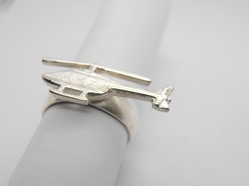 Bague hélicoptère argent 925 le cadeau idéal pour un pilote d'aéronef - 4