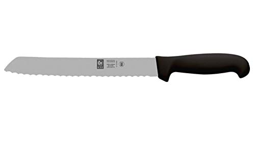 ICEL Bread slicer Knife, 8 Inch Serrated Wavy edge, NSF Approved, German Steel, Black Handle