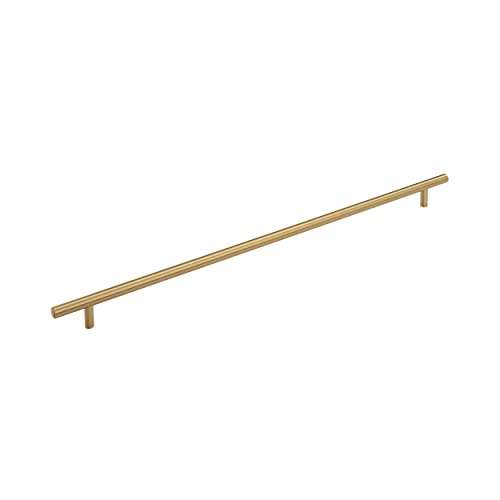 Image of Amerock | Cabinet Pull | Champagne Bronze | 18-7 /8 inch (480 mm) Center to Center | Bar Pulls | 1 Pack | Drawer Pull | Drawer Handle | Cabinet Hardware | 18-7 /8 inch (480mm) Center-to-Center Mounting Distance and 22-1 /16 inch Overall Length, Durable Carbon Steel Cabinet Hardware