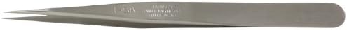 Weller Erem 1SA Stainless Steel Straight Fine Point Anti Magnetic Tweezer, 4.75" Overall Length