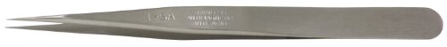 Weller Erem 1Sa Stainless Steel Straight Fine Point Anti Magnetic Tweezer, 4.75" Overall Length #TOP2