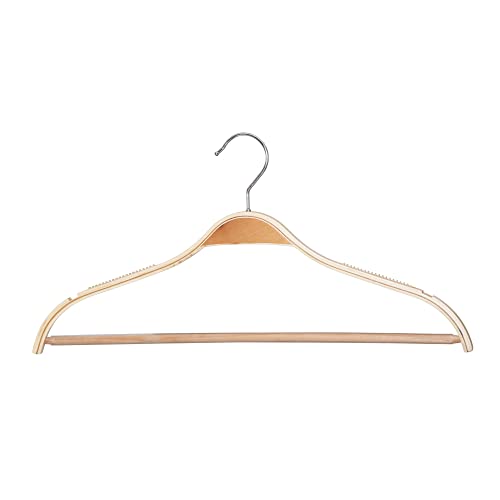 Dila GmbH Schichtholzbügel mit Steg, Gummierung und Kerben Kleiderbügel Hemdbügel Holzbügel Garderobenbügel Ladenausstattung 42 cm, drehbarer Haken (25 Stück) Cover