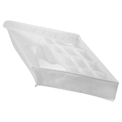 GARVALON Organizador de Ropa Interior Tapa Caja de Tela Oxford Blanca de 13 Compartimentos Contenedor para Sujetadores y Calcetines Almacenaje Lavable para Armario y Dormitorio