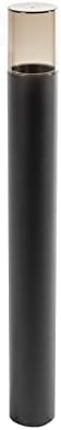 CGC Lighting Black Outdoor Post Bollard Light Weatherproof Tall Long Modern Outside Garden Patio Driveway Path Door Terrace Smoked Smoky Smoke Diffuser Anthracite (Black Tall Post Light)